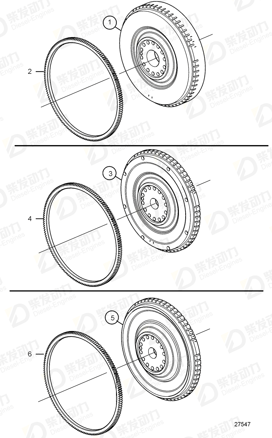 VOLVO Flywheel 21630898 Drawing